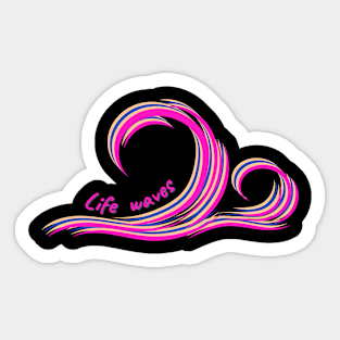 pink life wave Sticker